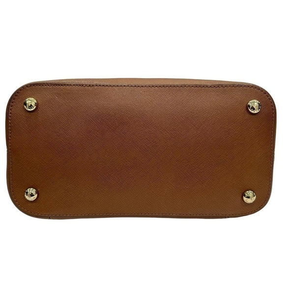 Michael Kors MK Tote Bag Jet Set Large Leather Pocket Color Luggage - Picture 10 of 16